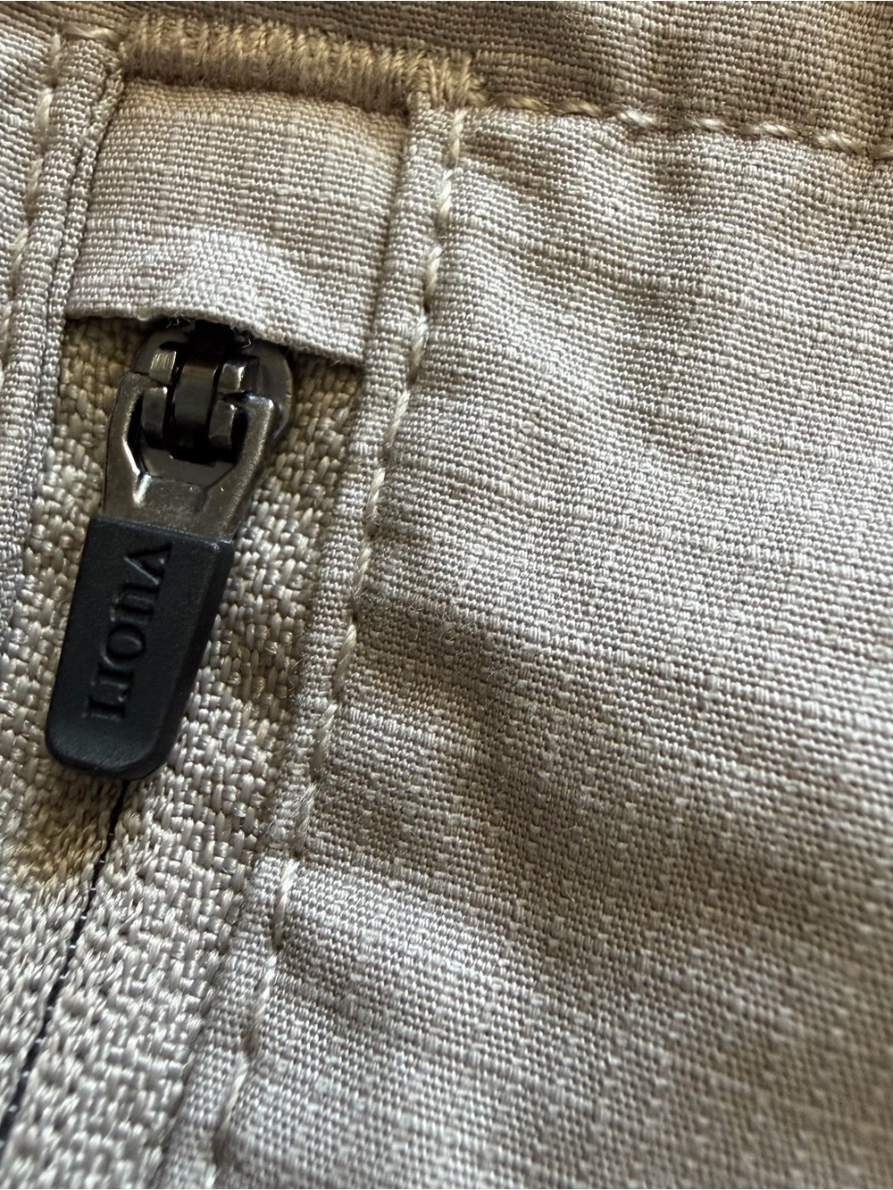 Vuori Ripstop Shorts in a sesame beige color, featuring elastic drawstring waist - Picture 8 of 12